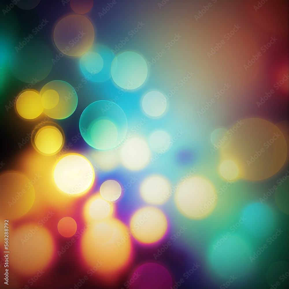 Colorful background blur. Bright Bokeh Lights. generative AI