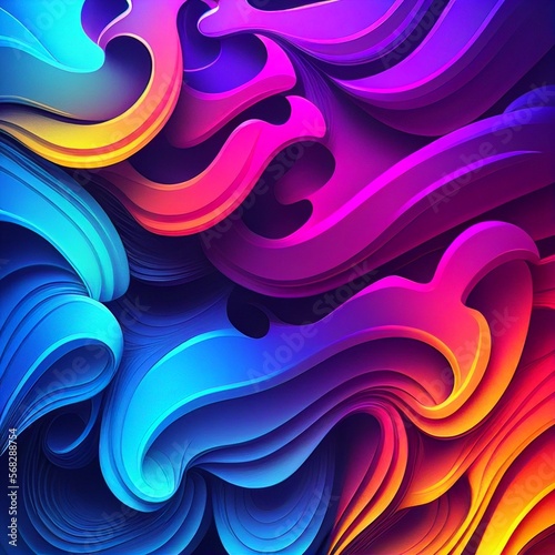 Abstract Gradient Waves Background. Generative AI