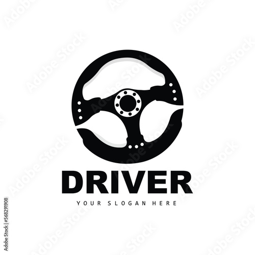 Car Steering Logo, Driver Vector, Transport Vehicle Design, Repair, Maintenance, Car Garage