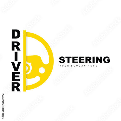 Car Steering Logo, Driver Vector, Transport Vehicle Design, Repair, Maintenance, Car Garage
