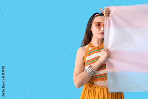 Young woman in sunglasses w...