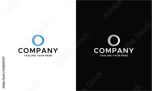 Elegant Wave Circle abstract Logo design vector template. Water wavy Lines Logotype concept icon. on a black and white background.