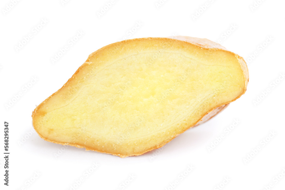 Piece of fresh ginger isolated on white background Piece of fresh ginger isolated on white background