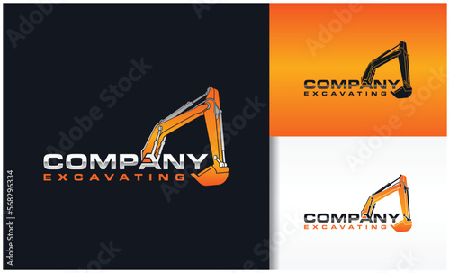 Templat Logo Vektor Excavator