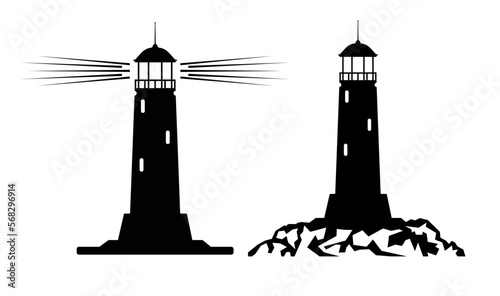 The silhouette of the lighthouse