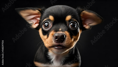funny dog ​​with impressed expression digital illustration © Demencial Studies