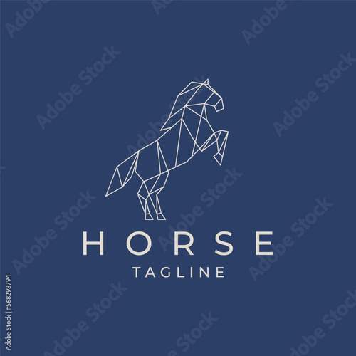 Horse geometric logo icon design template