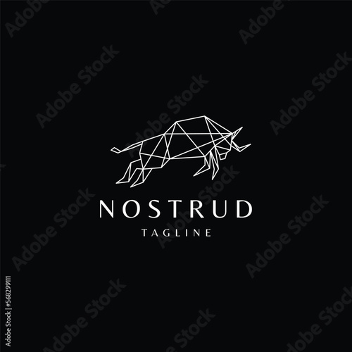 Abstract buffalo logo vector icon design template