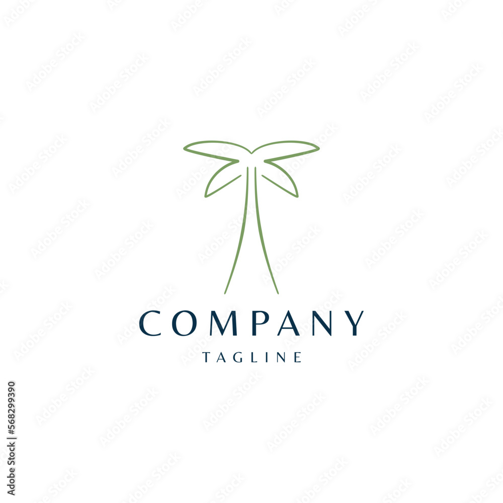 Palm tree logo design vector template