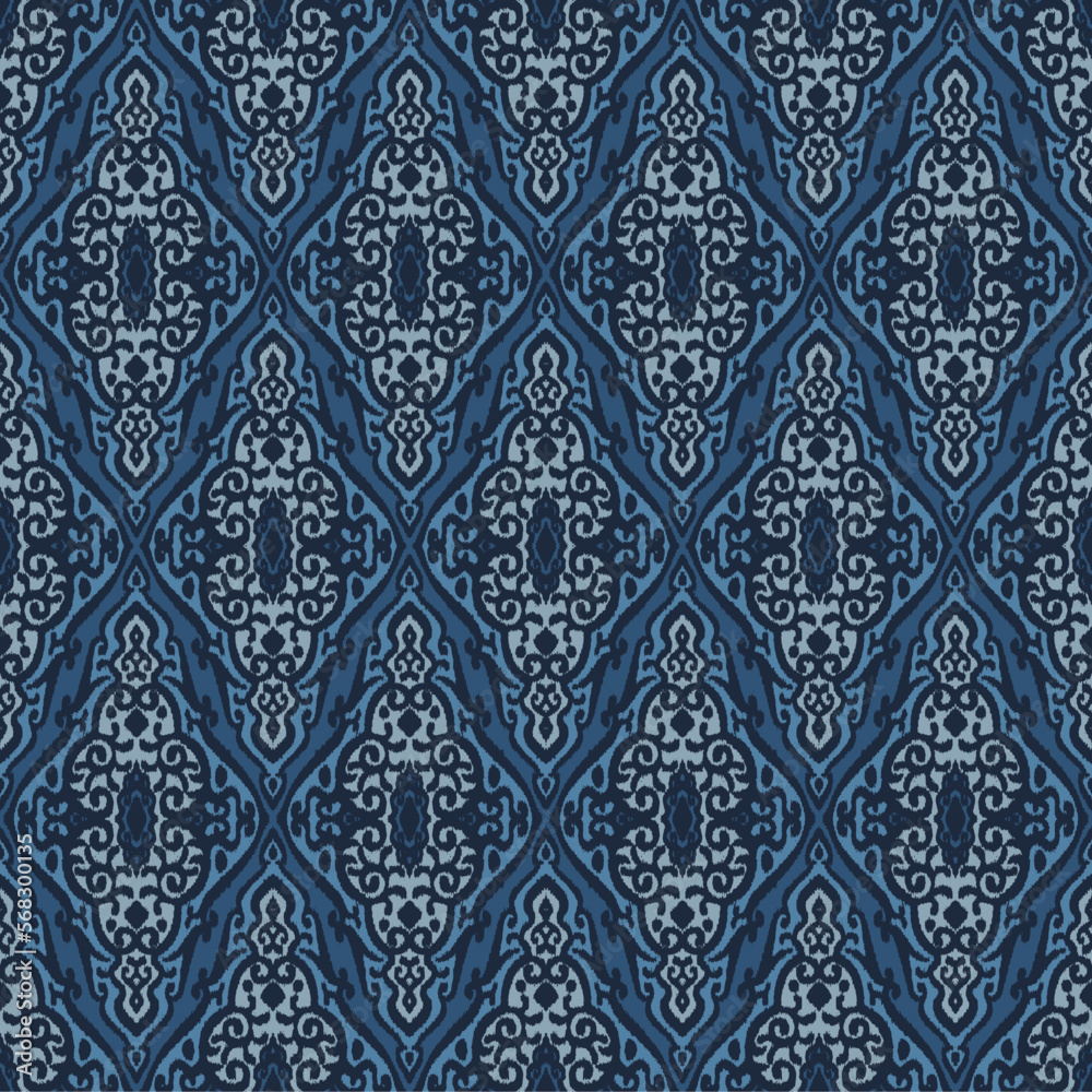 Fototapeta premium SEAMLESS BAROQUE IKAT PATTERN SWATCHES