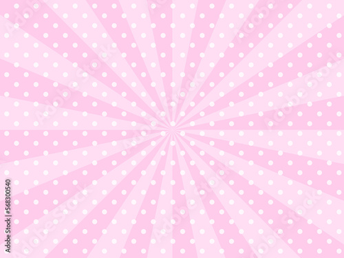 サンバーストとドットの背景イラスト
