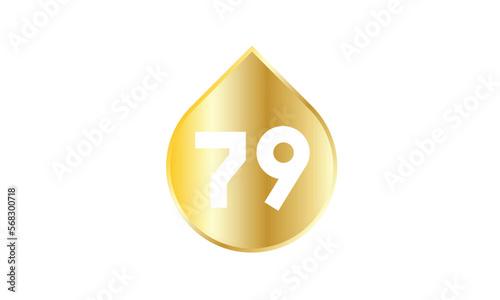 Number Gold Water Drop White Logo