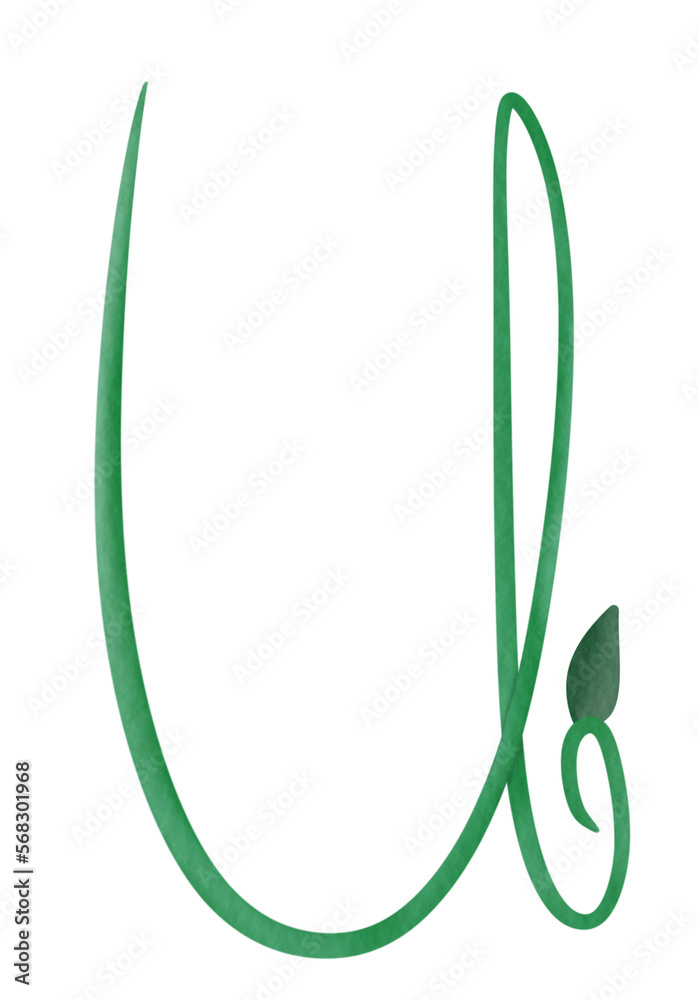 leaf alphabet watercolor number u leaf alphabet watercolor number u