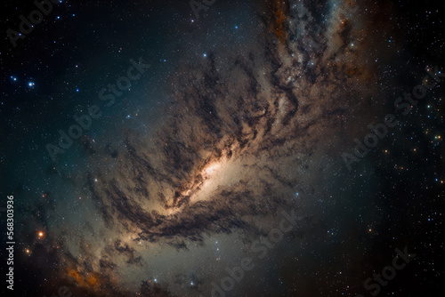 a wide angle shot of the milky way's antares area. Generative AI