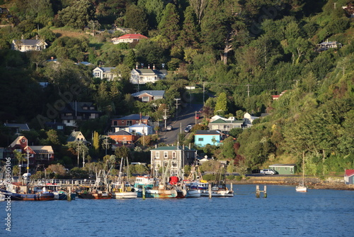 The small town of Port Chalmers on Otago Harbour near the city of Dunedin on New Zealand's South Island.
