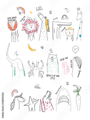 animals illustration kids t-shirt print