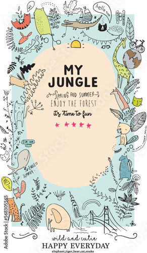 jungle illustration print kids