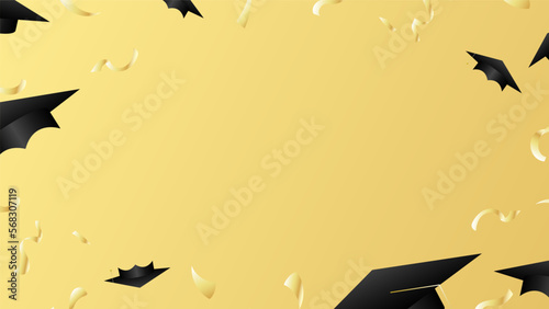 Graduation cap background with copy space for text ,symbols template for graduation design.isolated on  background ,Vector illustration EPS 10