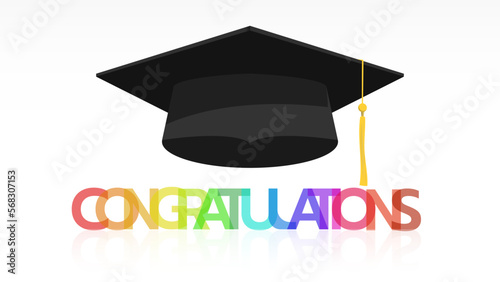 Graduation congratulations Class of 2022. Template design ,isolated on white background ,Vector illustration EPS 10