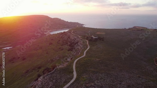 A Breathtaking Drone View, Sunset Flight Over Ta' Lippija Tower to Gnejna Bay photo