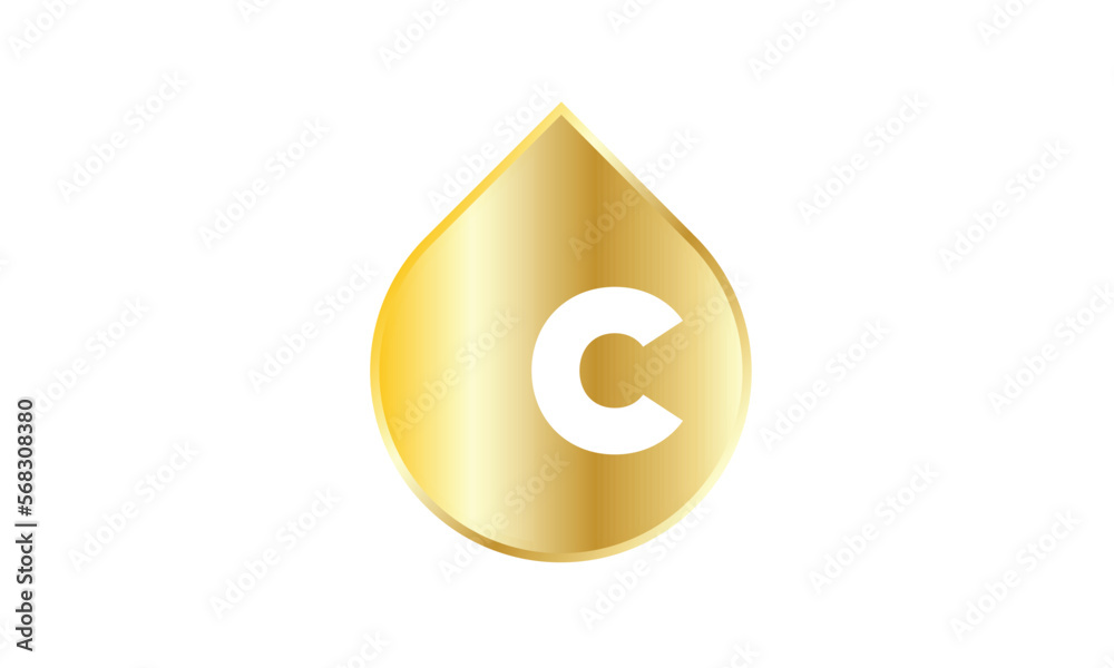 Water Logo Gold White Elegant Initial A to Z Water Logo Gold White Elegant Initial A to Z
