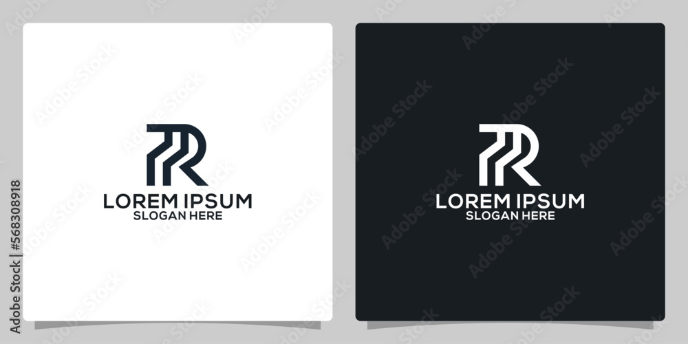 Unique Minimal Style gold and black color based initial logo
