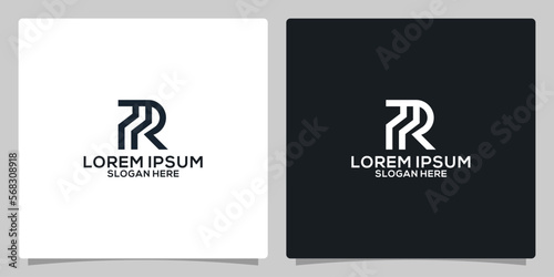 Unique Minimal Style gold and black color based initial logo