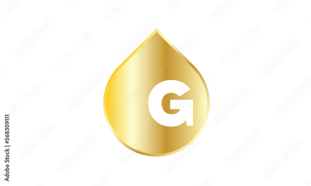 Water Logo Gold White Elegant Initial A to Z Water Logo Gold White Elegant Initial A to Z