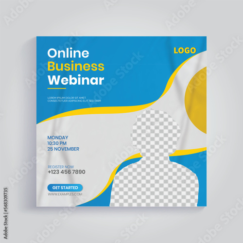 Online business webinar social Instagram post template