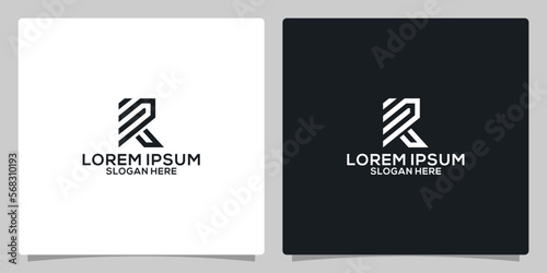 Unique Minimal Style gold and black color based initial logo