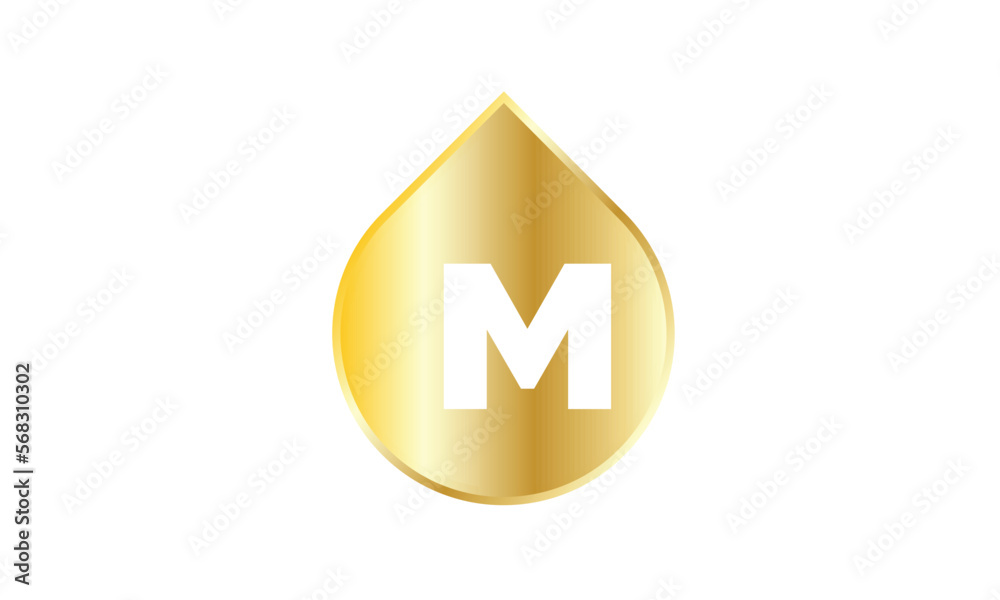 Water Logo Gold White Elegant Initial A to Z Water Logo Gold White Elegant Initial A to Z