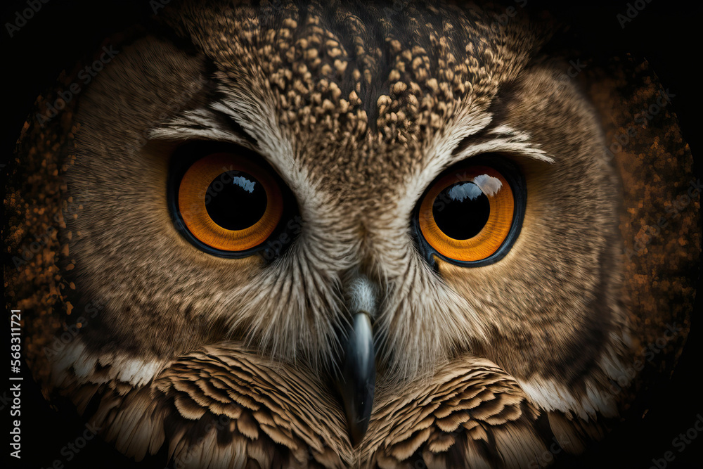 A depiction of an owl. Brown owl. adorable owl eyes. Generative AI A depiction of an owl. Brown owl. adorable owl eyes. Generative AI
