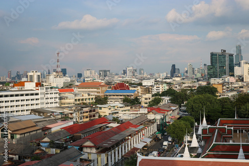 High angle view of Bangkok from Golden Mount Temple (Wat Saket), Thailand. © ss404045