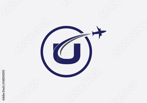 Tour and travel logo design, Airline agency symbol and aviation company monogram vector 