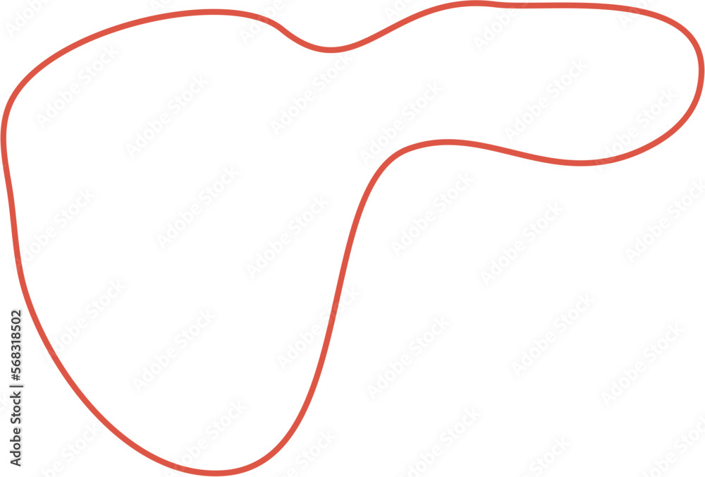 Aesthetic Blob Line Design Element Vector