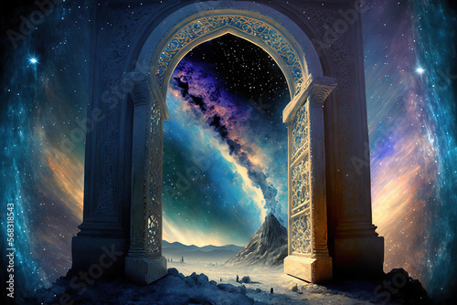 Skyward dimensional gateway. Generative AI