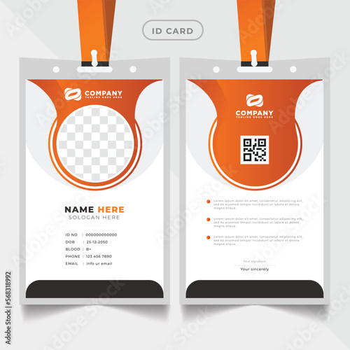 Billede på lærred Corporate Id card design with Modern Identity Card Template