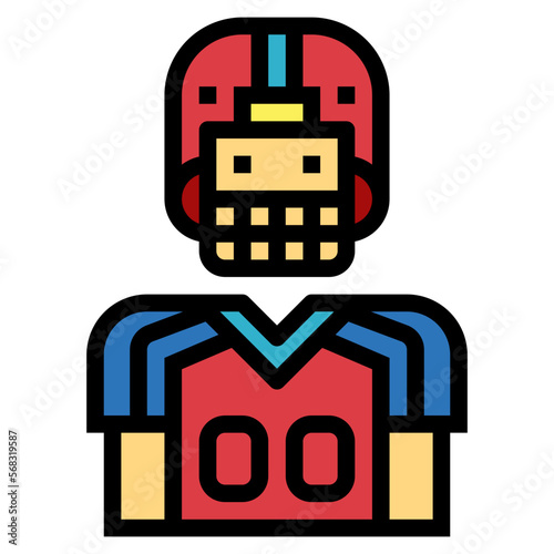 athlete filled outline icon style