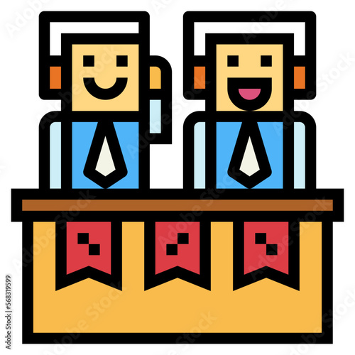 Commentator filled outline icon style