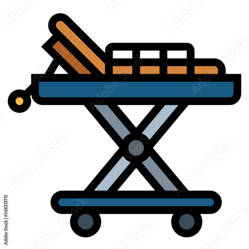 stretcher filled outline icon style