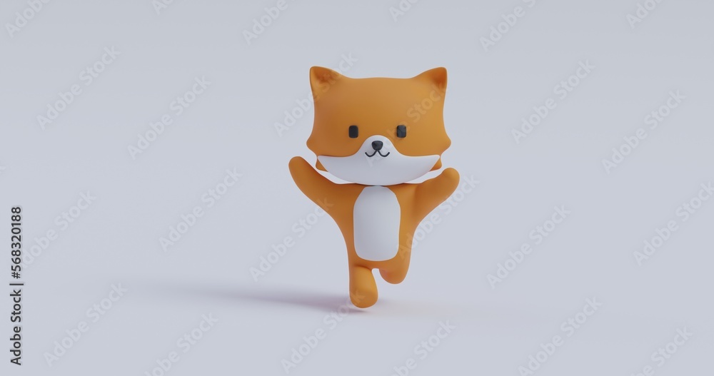 cute cat running happily. cartoon 3D Cute Cat. Orange cat in a walking position 3D adorable cat cute cat running happily. cartoon 3D Cute Cat. Orange cat in a walking position 3D adorable cat