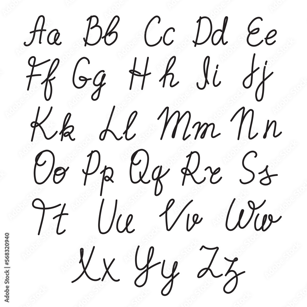 hand drawn alphabet letters english font pen style hand drawn alphabet letters english font pen style