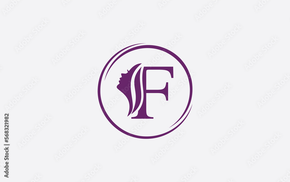 Beauty spa logo and woman hair logo symbol design with the letter and alphabet Beauty spa logo and woman hair logo symbol design with the letter and alphabet