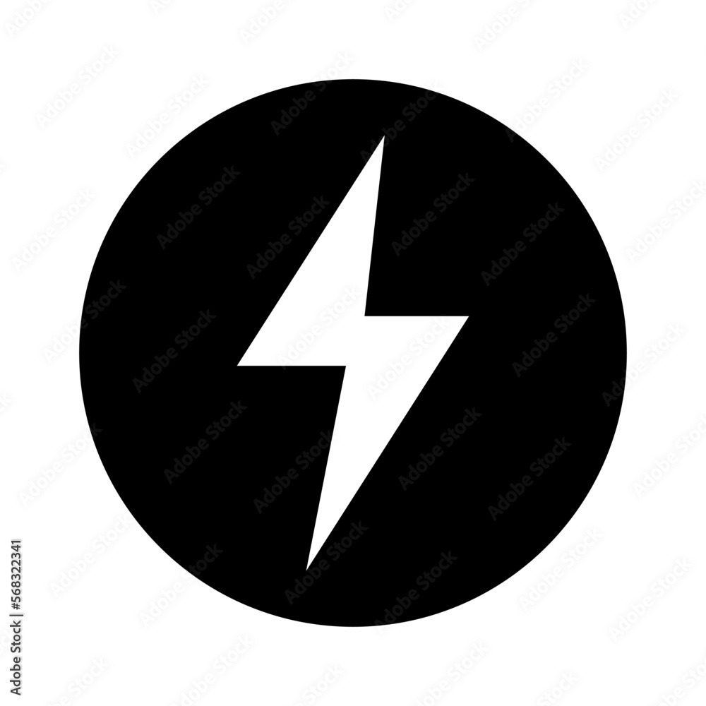 Round electric icon. Power source. Vector. Round electric icon. Power source. Vector.