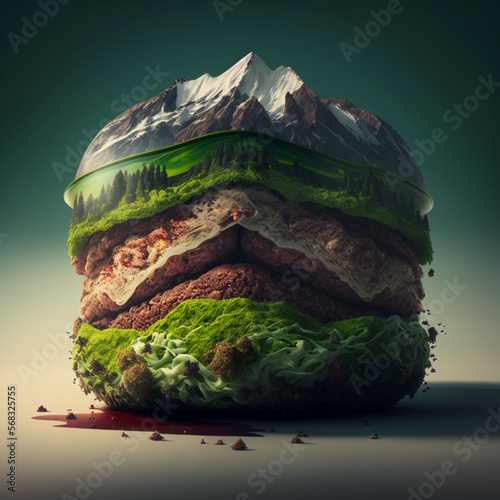 a logo for a smashed burger establishment in a mountain 