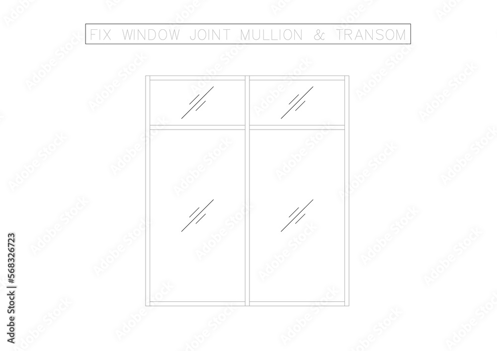 2D FIX WINDOW JOINT MULLION AND TRANSOMS TOP VIEW 2D FIX WINDOW JOINT MULLION AND TRANSOMS TOP VIEW