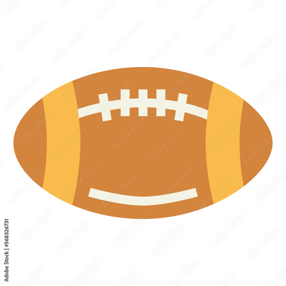 rugby ball flat icon style