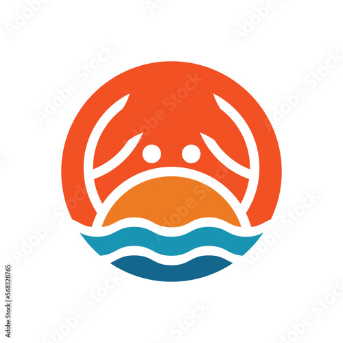 Crab seafood logo template vector icon