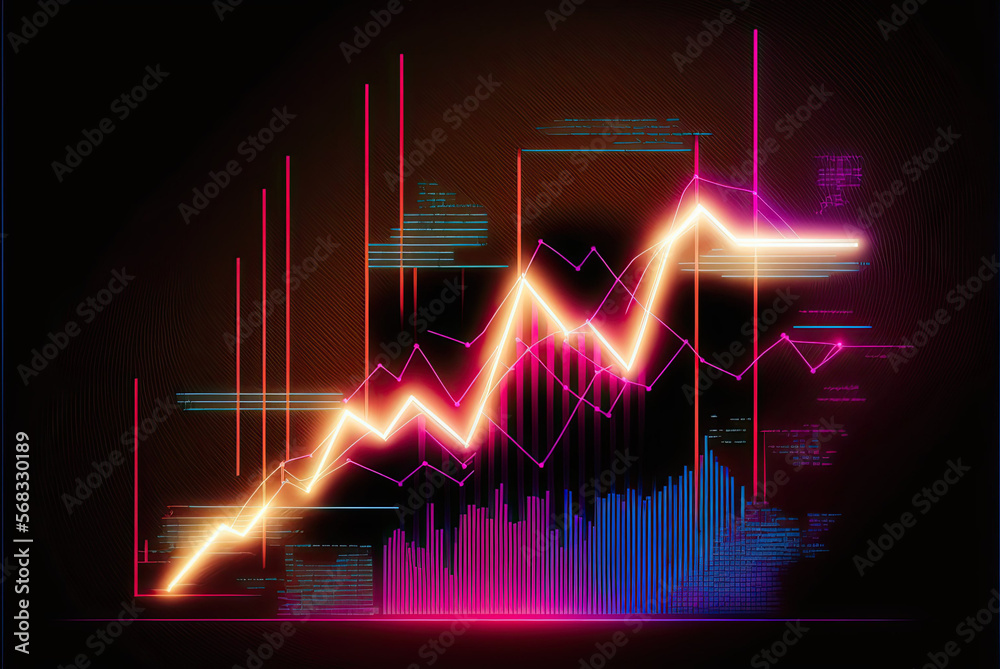 Business economic charts of graph abstract background Generative AI Business economic charts of graph abstract background Generative AI