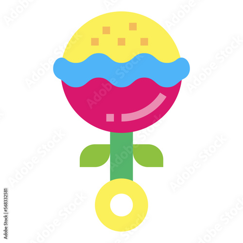 rattle flat icon style